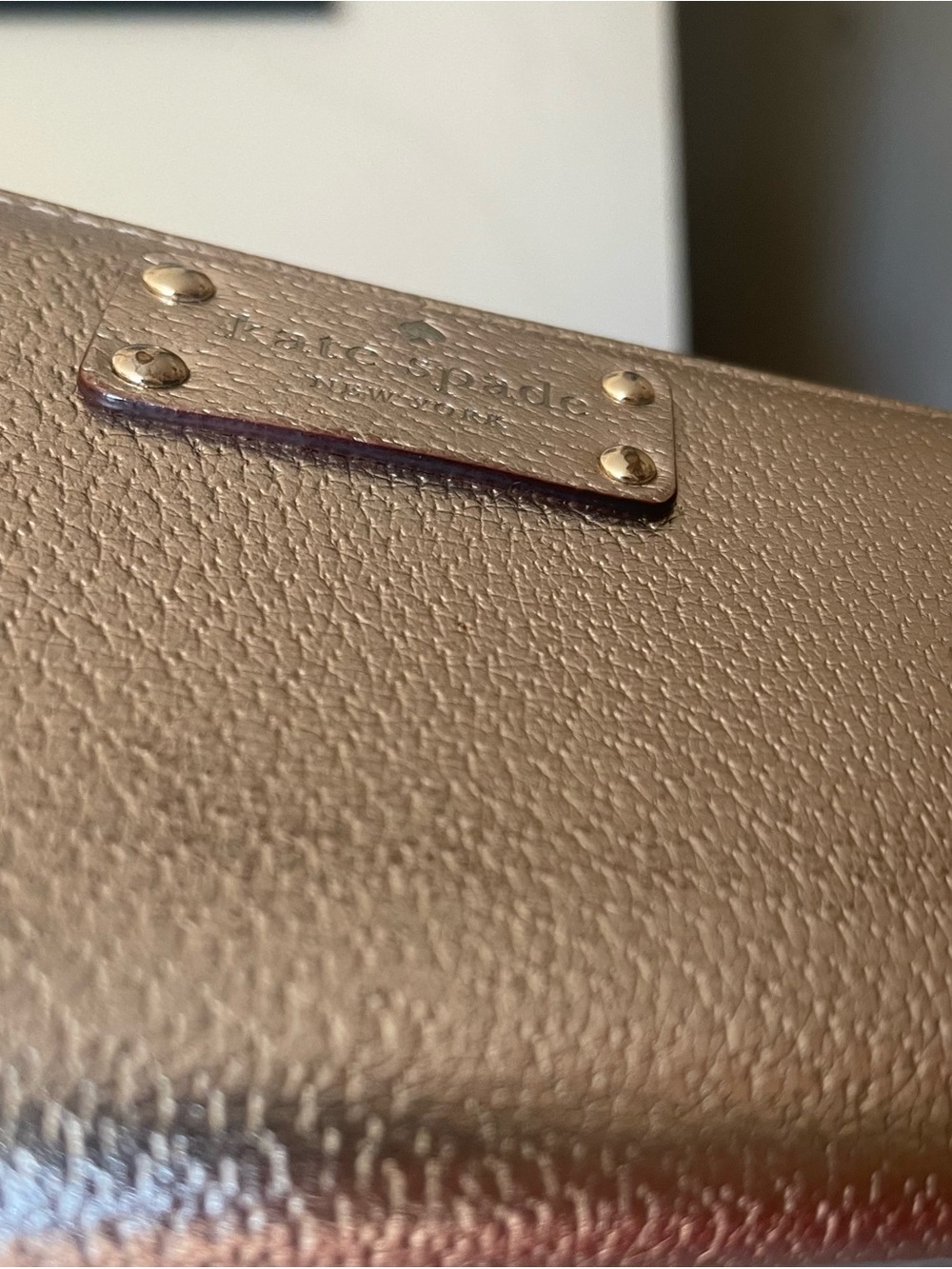 kate spade hard-to-find metallic champagne/rose gold wallet - Picture 11 of 11